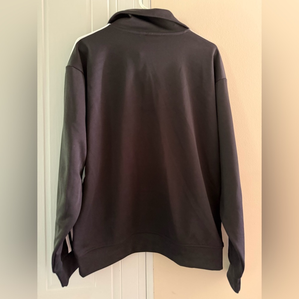 Adidas Adicolor Funnel Neck Track Top Men Activerwear Jacket M Black 1/4 Zip NWT - Picture 4 of 4
